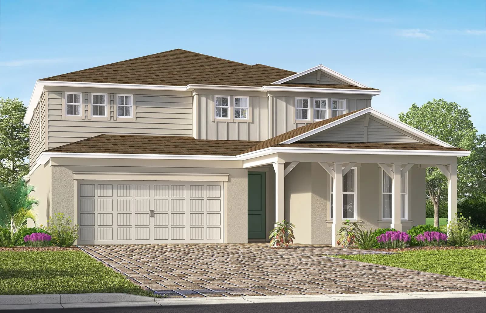 Render del modelo Serena, elevación Coastal, representación artística